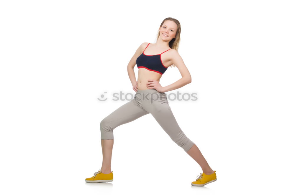 Similar – Image, Stock Photo Young sporty woman doing exercises with a latex band