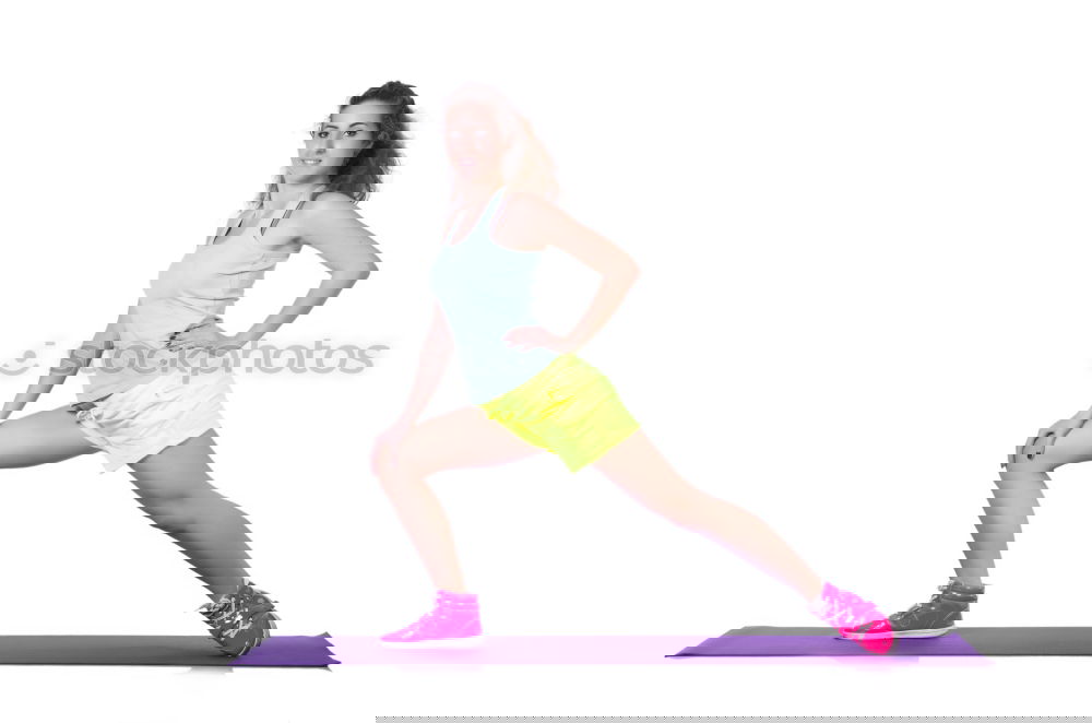 Similar – Image, Stock Photo Young sporty woman doing exercises with a latex band