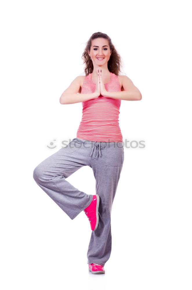 Similar – Woman tying hair in ponytail getting ready for run.