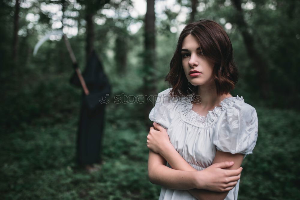 Similar – Portrait of a beautiful girl with big blue eyes looking at camera with surprised expression