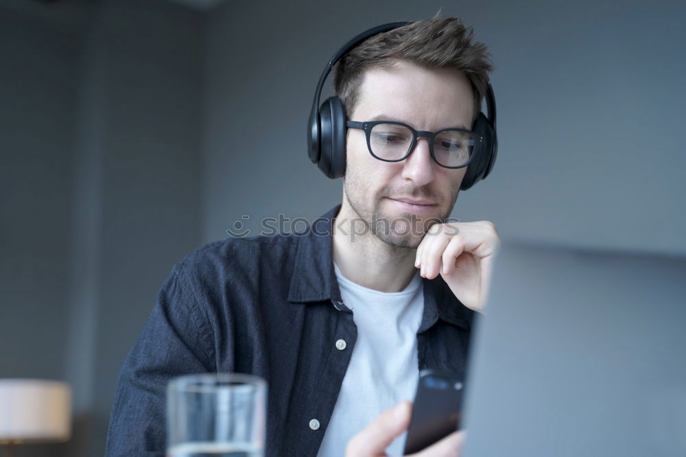 Attractive man sitting in a restaurant