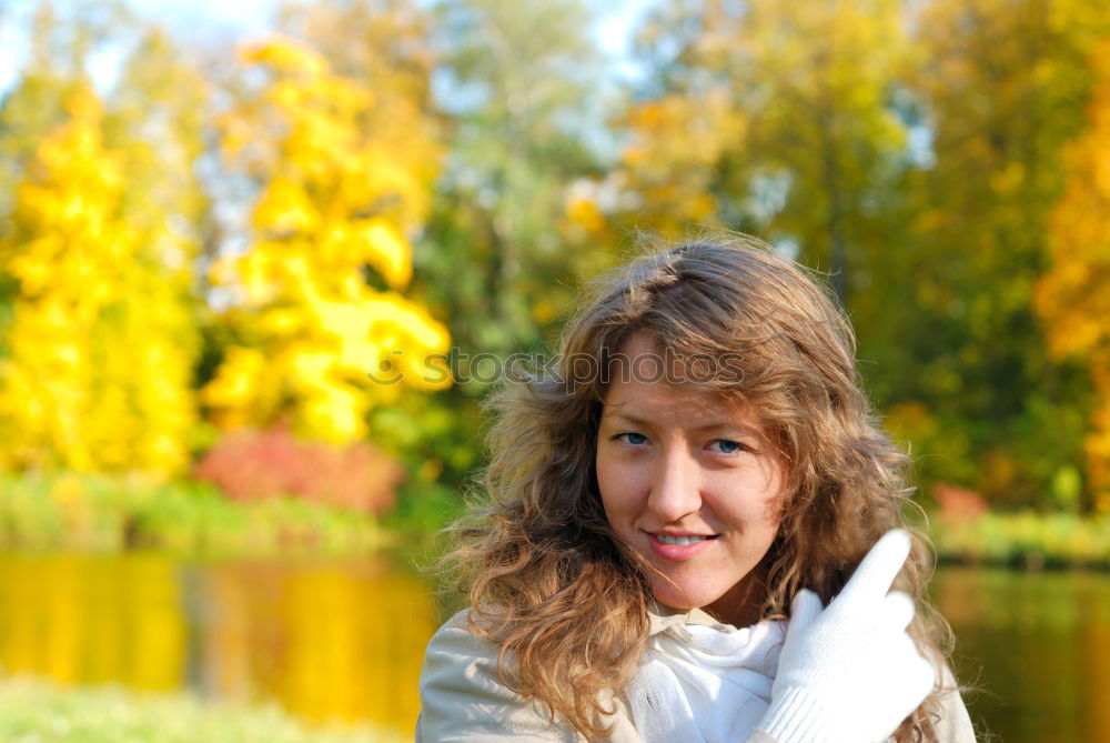 Similar – Portrait of a beautiful happy woman outdoors