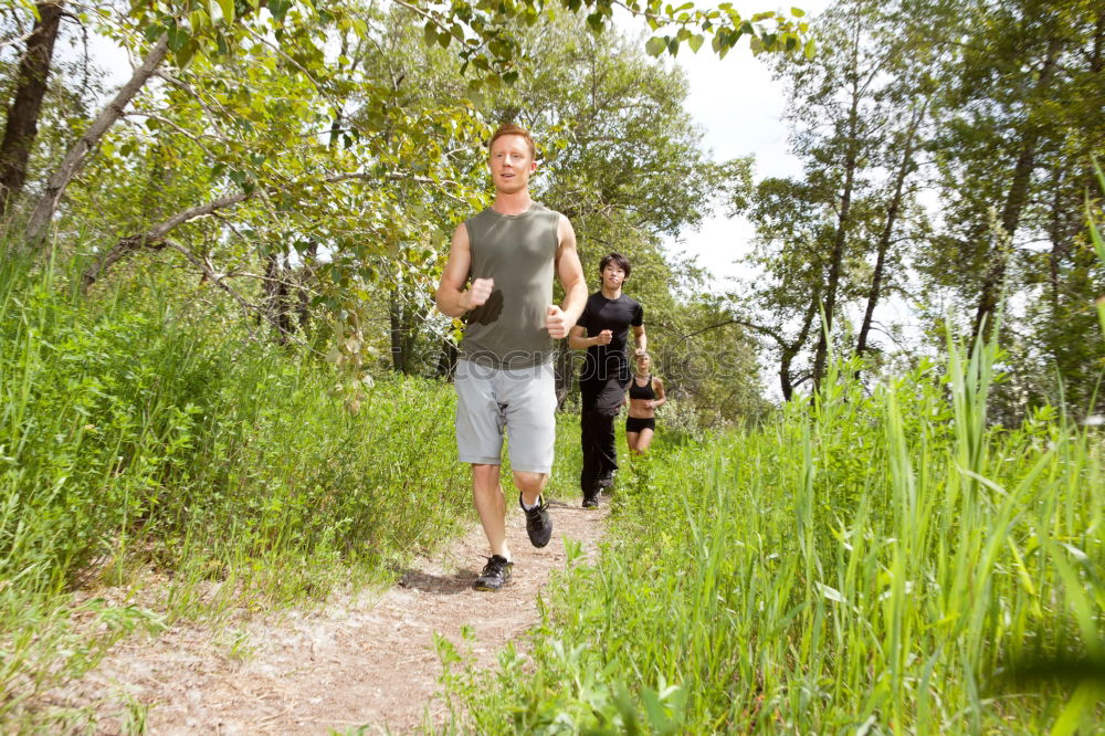 Similar – Senior Man Running in the Forest