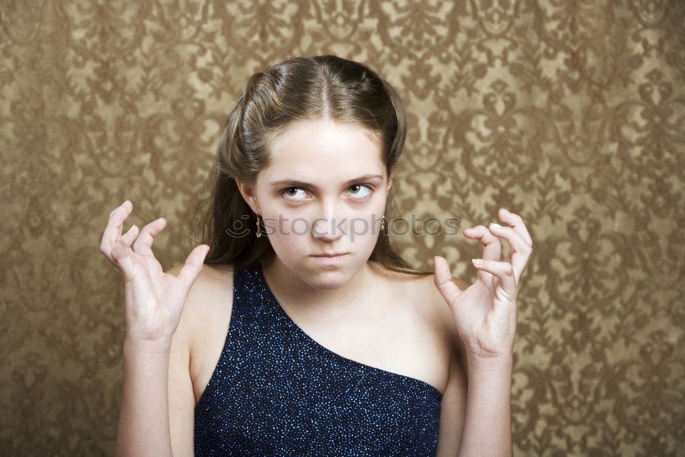 Similar – Image, Stock Photo portrait of a beautiful young girl standing near the wall