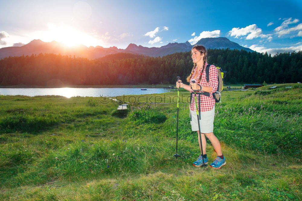 Similar – happy lovers on Holiday in the alps mountains