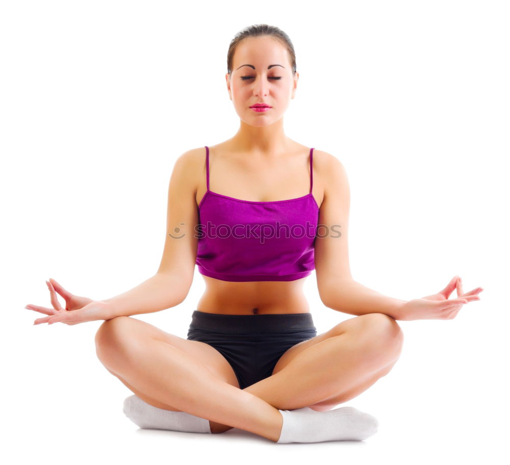 Similar – Teen girl doing yoga at home