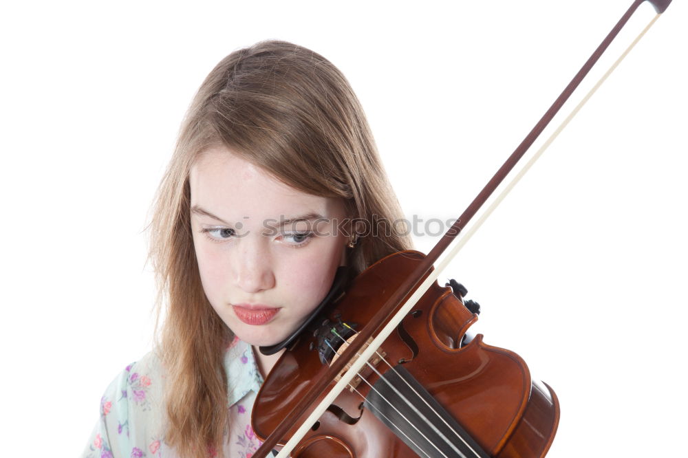 Similar – Image, Stock Photo Pretty young violinist playing the violin