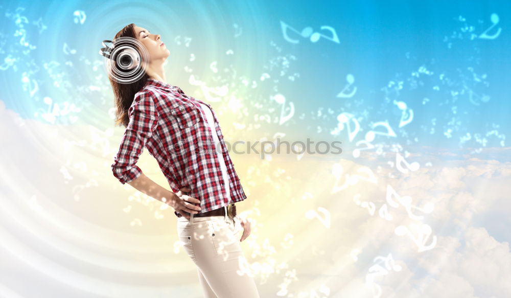 Similar – Image, Stock Photo A woman with a red cap stands in front of a wind turbine. Climate change. Alternative power generation. Renewable energy