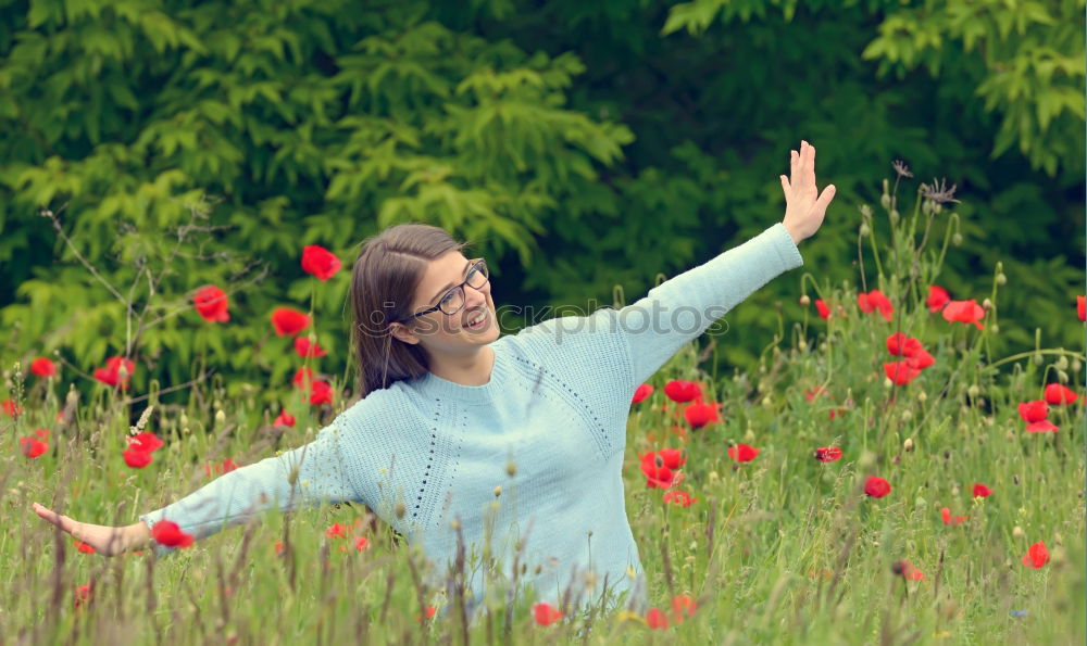 Similar – Blumenmädchen Freude