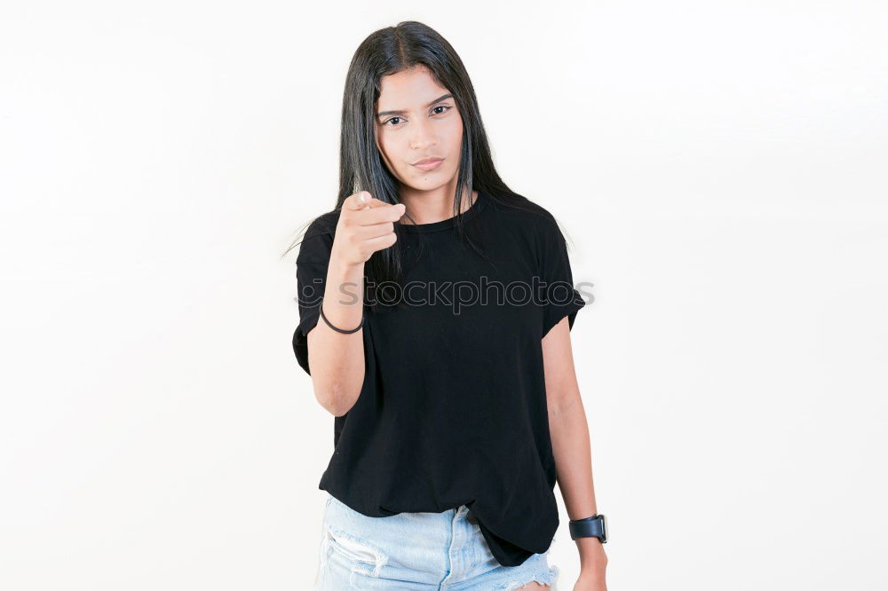 Similar – Young woman leaning on white wall