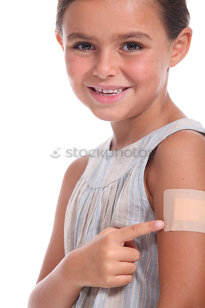 Similar – Image, Stock Photo boy with a plaster on His face