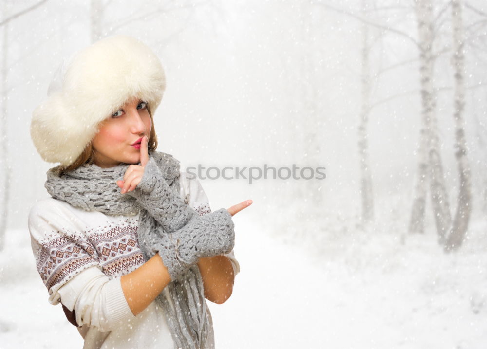 Similar – Image, Stock Photo Young woman enjoying a snowy winter day