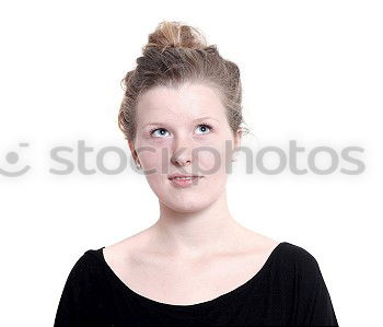 Similar – Image, Stock Photo side portrait of a young red-haired woman