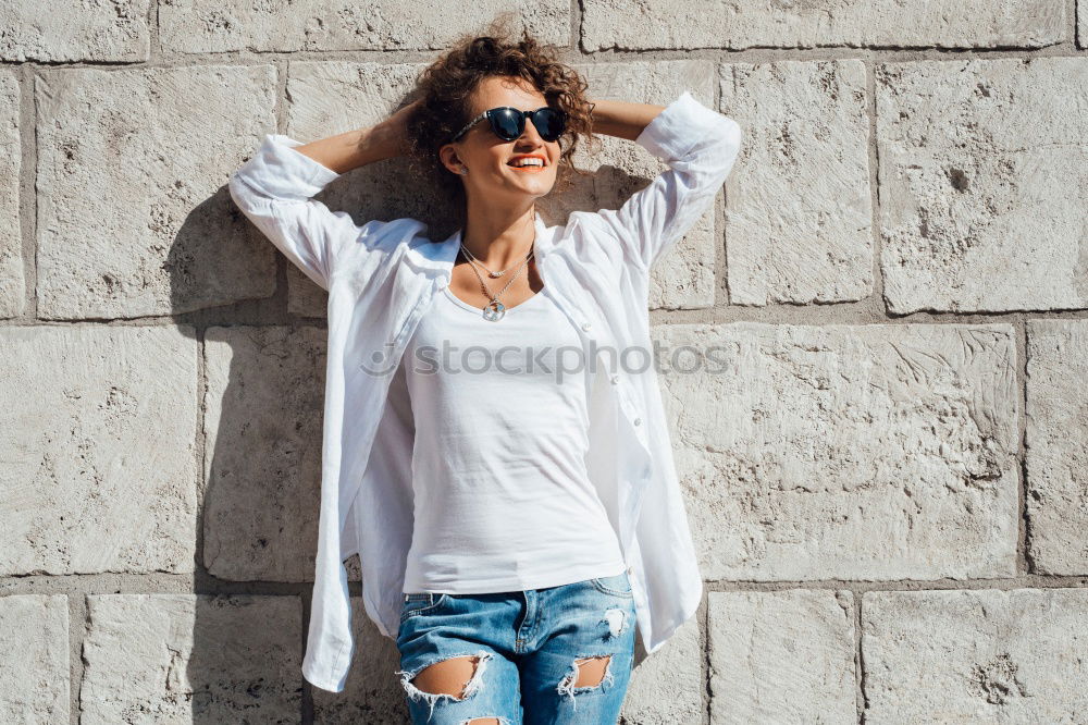 Similar – Image, Stock Photo Portrait of a young woman at Lake Garda