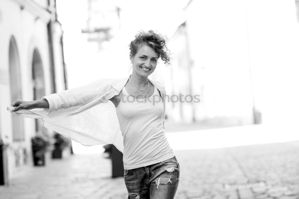 Similar – Image, Stock Photo A portrait of happy smiling young woman