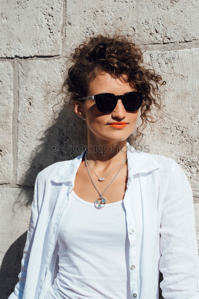 Similar – Image, Stock Photo Pretty woman posing on stairs