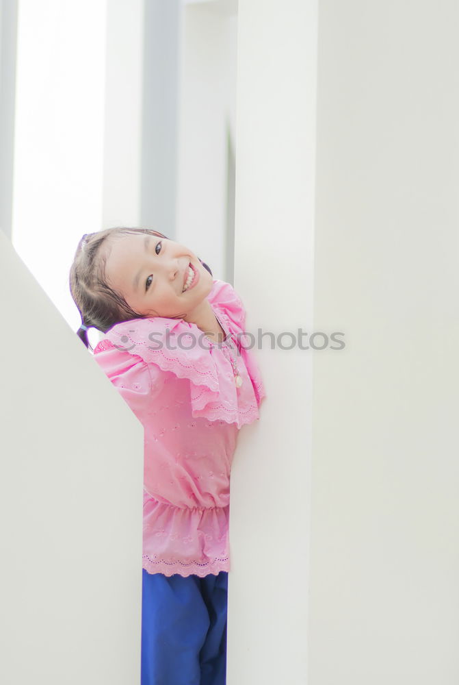 Similar – Image, Stock Photo baby playing and hiding with white curtains