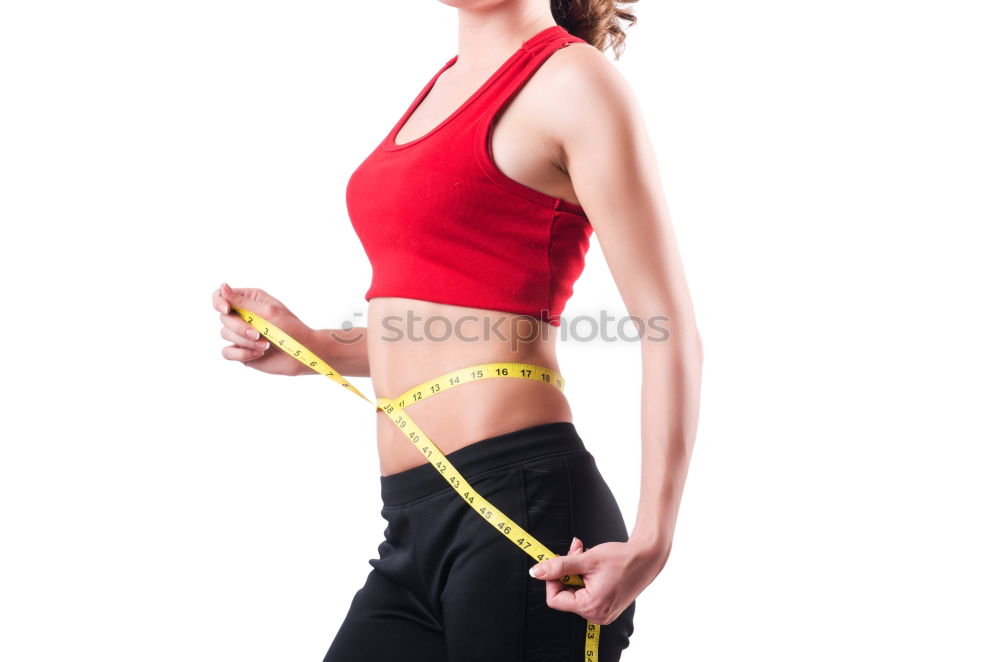 Similar – Young sporty woman doing exercises with a latex band