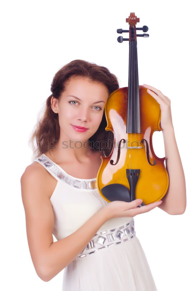 Similar – Image, Stock Photo Pretty young violinist playing the violin