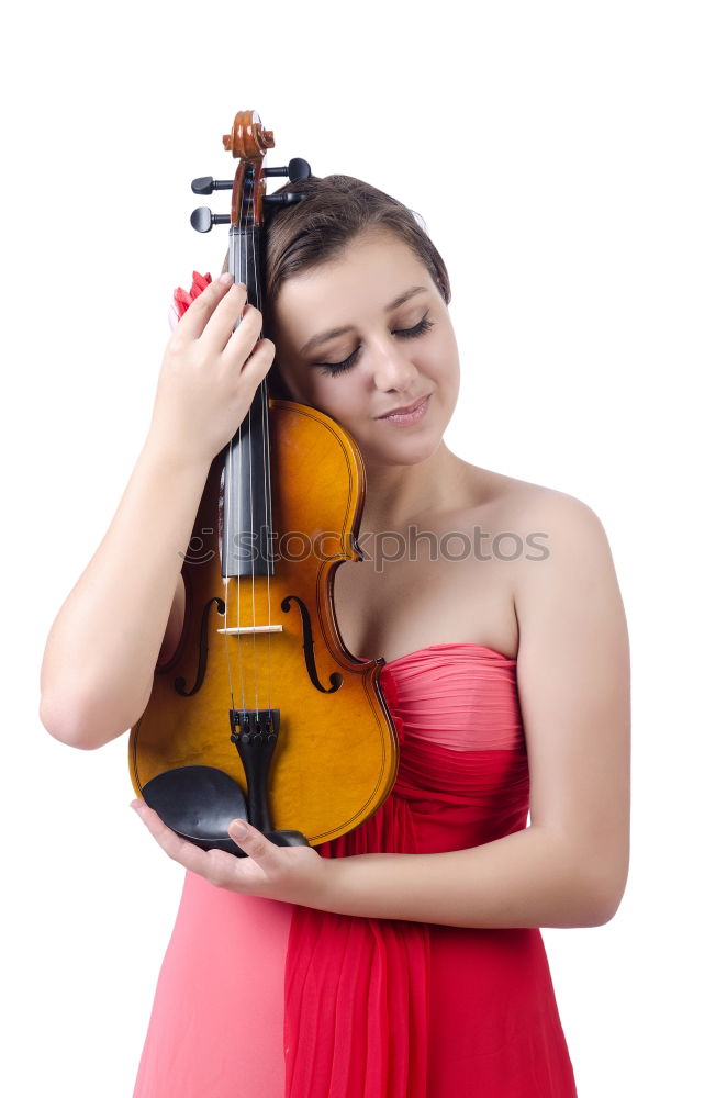 Similar – Image, Stock Photo Pretty young violinist playing the violin