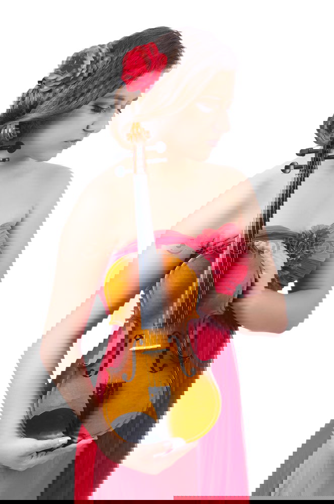 Similar – Image, Stock Photo Pretty woman with violin on field