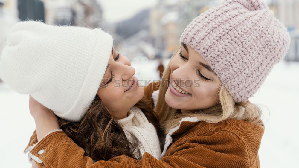 mother and baby on winter walk