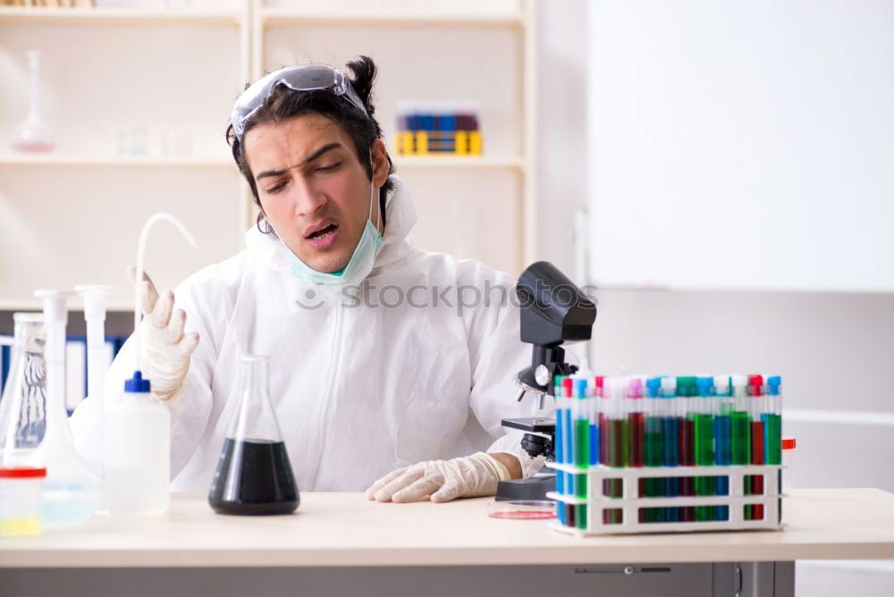 Similar – Image, Stock Photo Woman with papers in lab