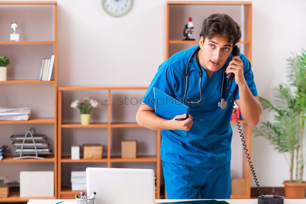 Similar – Image, Stock Photo Caregiver checking blood pressure to a senior woman