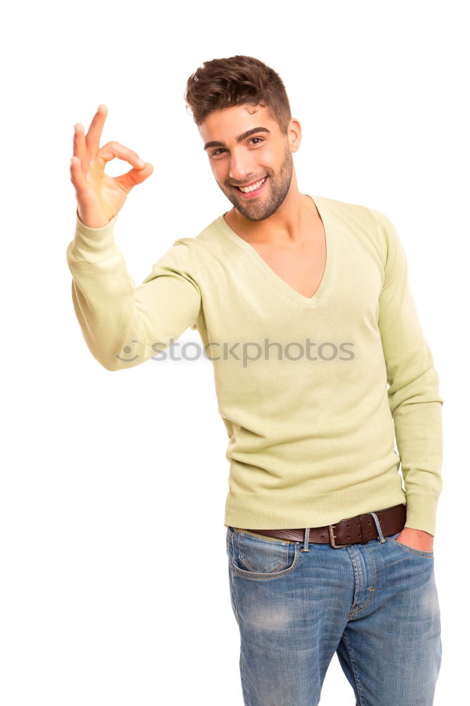 Similar – Young handsome man with sun hat in urban background