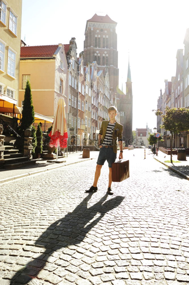 Similar – Man posing with girlfriend on street