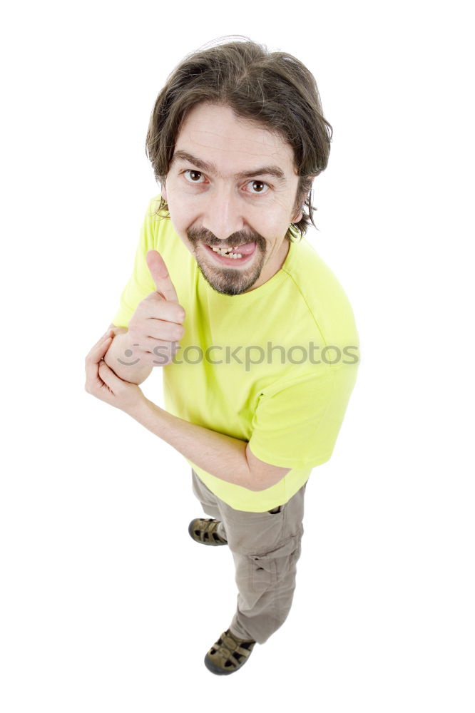 Similar – Image, Stock Photo Young man using smartphone sending emojis.