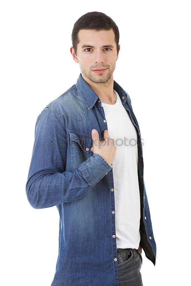 Similar – stylish guy eats with a knife