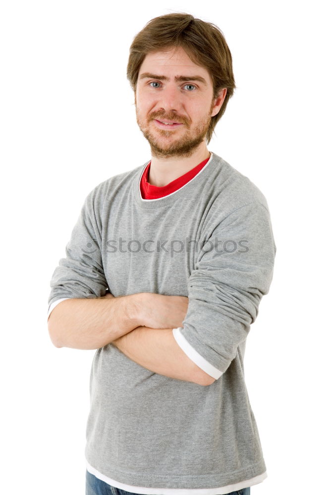 Similar – Image, Stock Photo Casual guy with a denim shirt relaxed