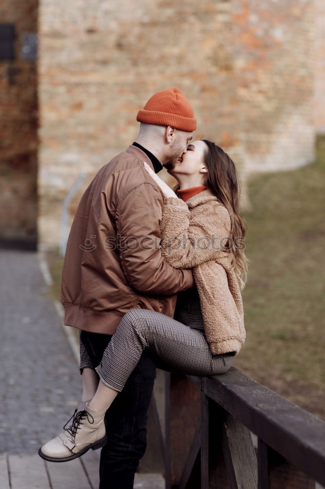 Similar – Image, Stock Photo Man posing with girlfriend on street