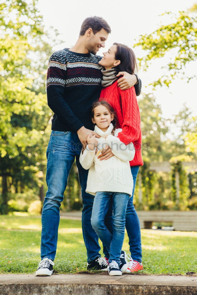 Similar – Image, Stock Photo Happy family enjoying together leisure in the forest