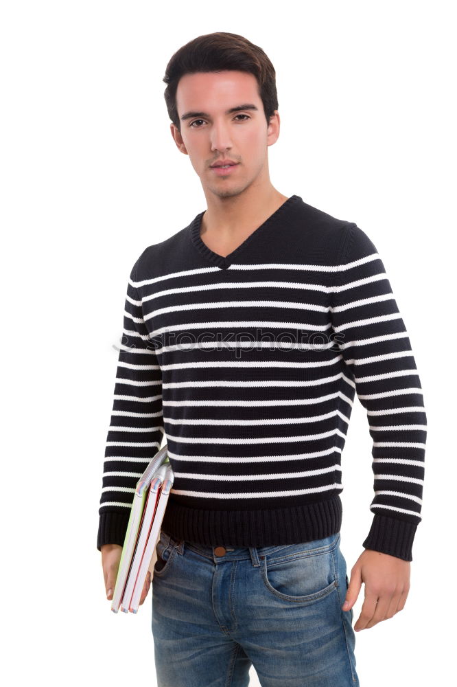 Similar – Image, Stock Photo Young bearded man in urban background wearing casual clothes