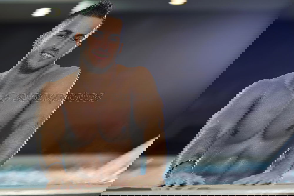 Similar – Image, Stock Photo Friendly young man soaping himself in the shower