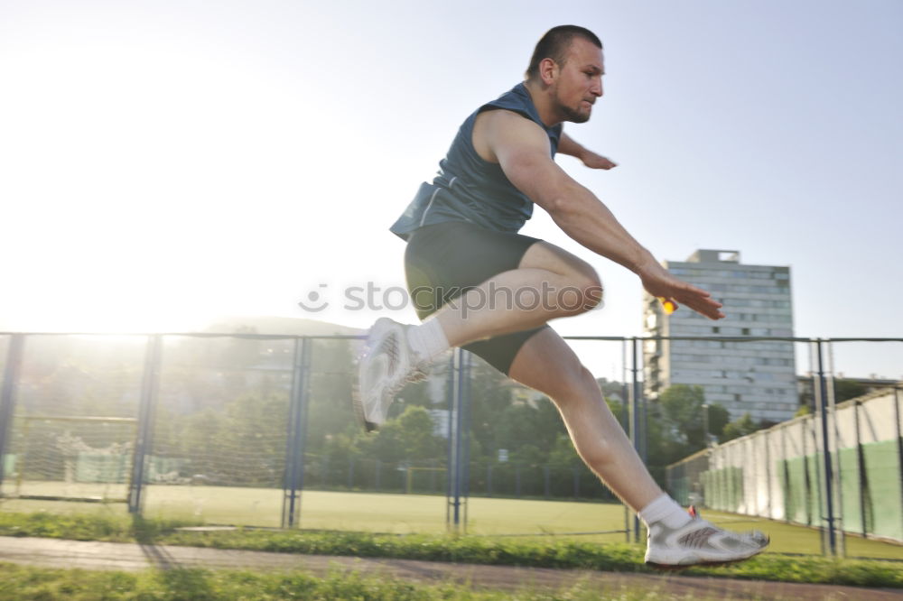 Similar – Image, Stock Photo Man Doing Chin-ups outdoor.