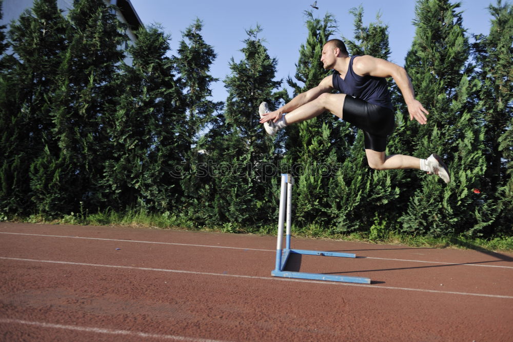 Image, Stock Photo Disabled man athlete training with leg prosthesis