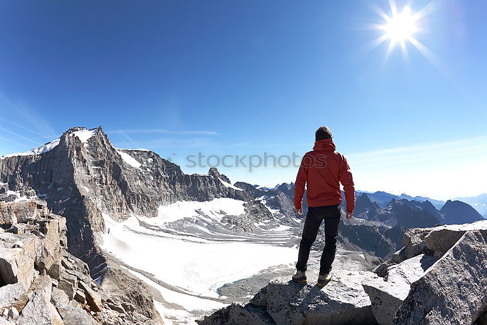 Similar – Woman tourist in mountains