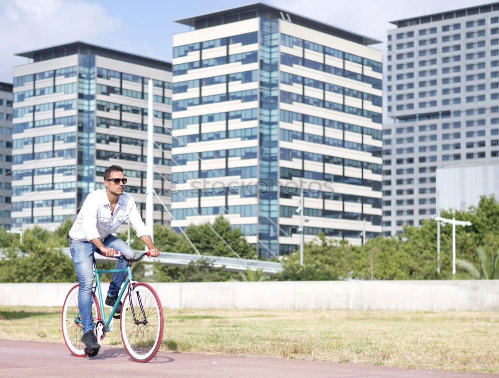 Similar – Image, Stock Photo Man on bicycle Fitness
