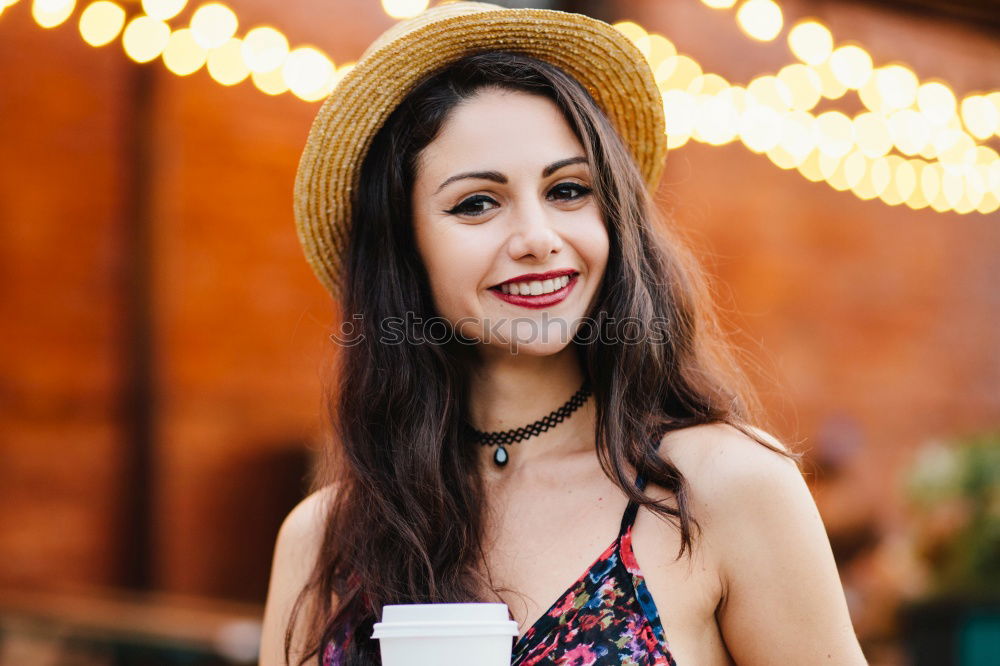 Similar – Image, Stock Photo Woman with smartphone in cafe
