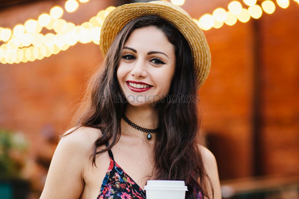 Similar – Image, Stock Photo Woman with smartphone in cafe