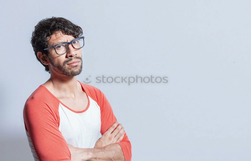 Similar – Image, Stock Photo Portrait of a man with mustache looking at camera.