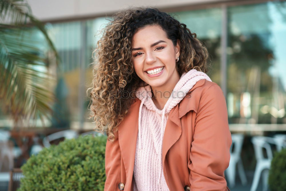 Similar – Cheerful pretty young woman