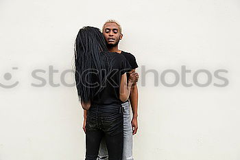 Similar – Woman with flying dreadlocks