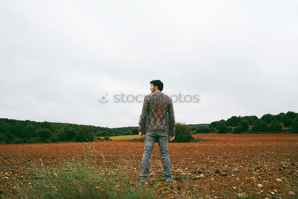 Similar – Image, Stock Photo Cheerful man in mountains