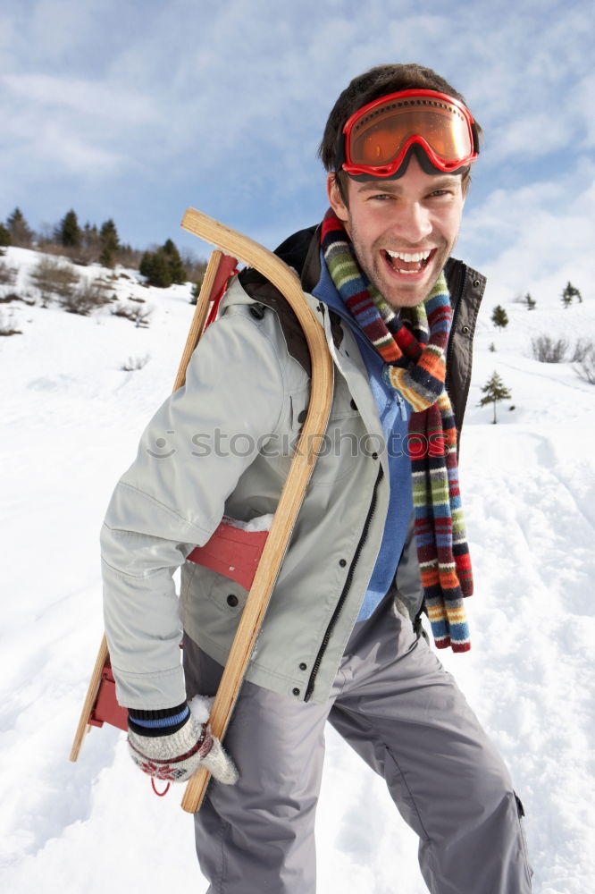 Similar – Image, Stock Photo Friends playing snowballs in woods