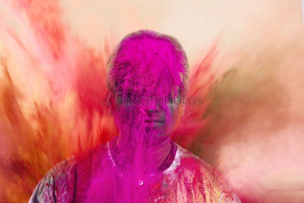 Similar – Image, Stock Photo Young bare man in colored smoke outdoors in the forest