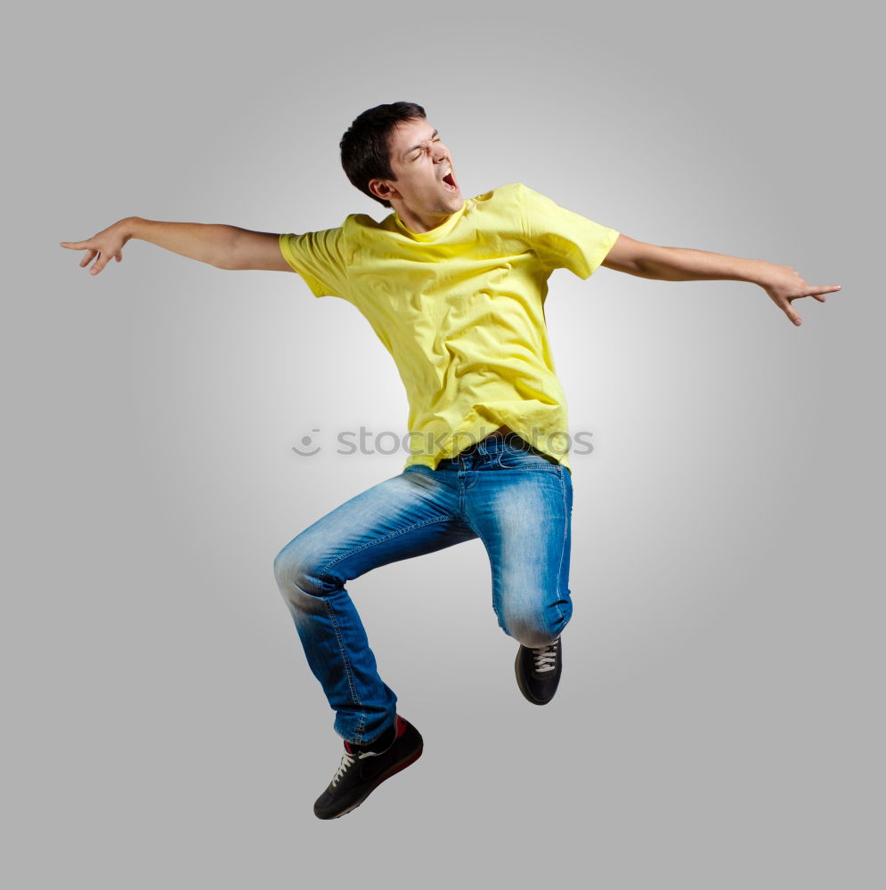 Similar – Image, Stock Photo Young man with sunglasses jumping